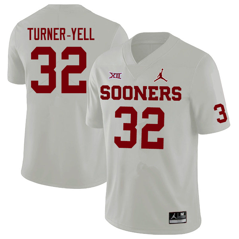 Oklahoma Sooners #32 Delarrin Turner-Yell College Football Jerseys Sale-White